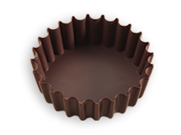 LARGE - ROUND SERRATED CHOCOLATE SHELL