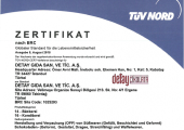 DETAY GIDA SAN. VE TIC -BRC CERTIFICATE-DE